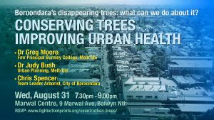 Boroondara’s disappearing trees: What can we do about it? August 31st Marwal Centre