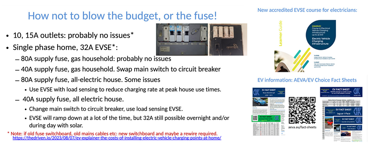 Bruce Gaton gave us some handy tips for switchboard upgrades there is more information available at aeva.au:factsheets