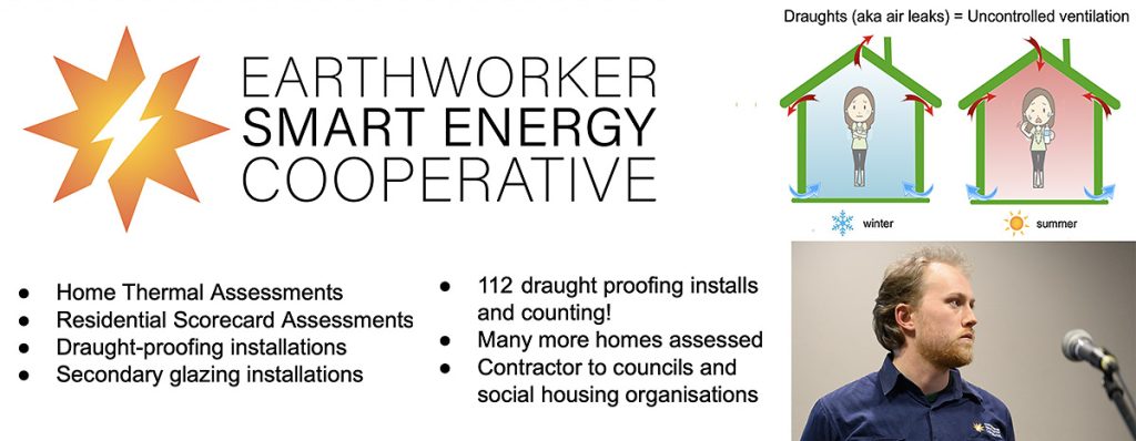 Charlie Phillips introduces Earthworker Smart Energy Cooperative - thermal assessments and draught proofing installations