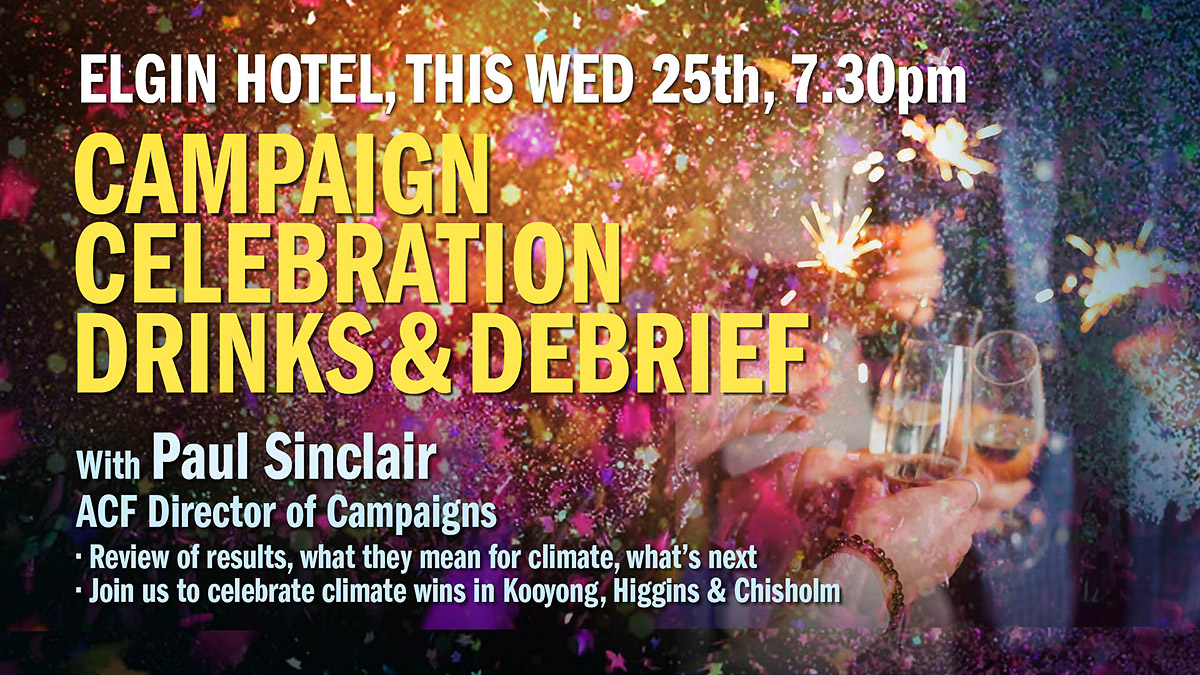 May 25, Campaign Celebration, Drinks and Debrief