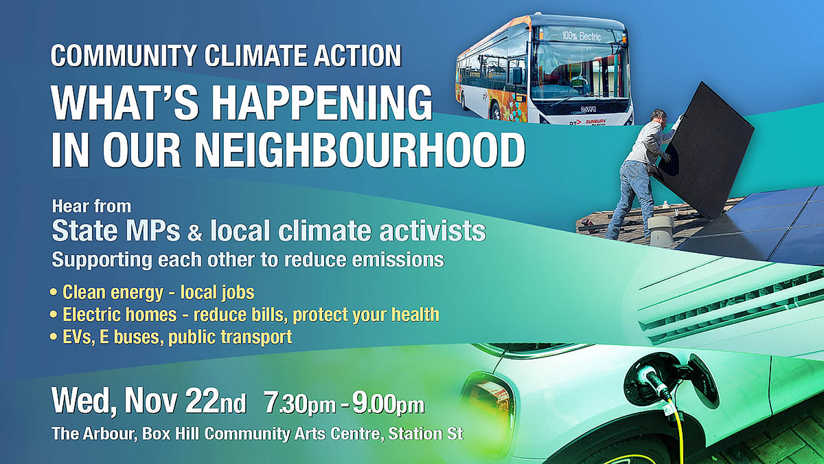 November 22 Community Climate Action with State MPs and local climate activists