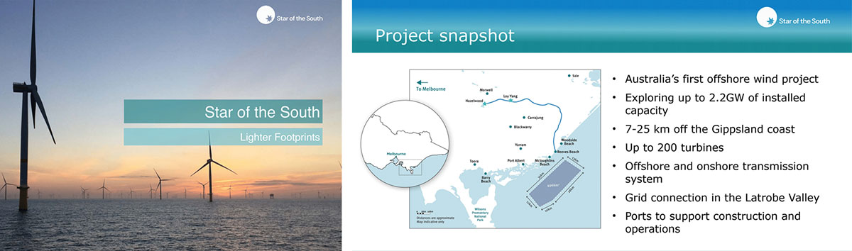 Overall snapshot of the Star of the South, Australia's first offshore wind project - Driving the future of clean energy