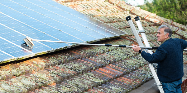 Russell Williams cleaning solar panels