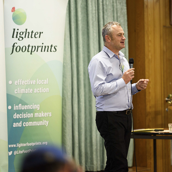 Simon Holmes a Court talking at Lighter Footprints meeting