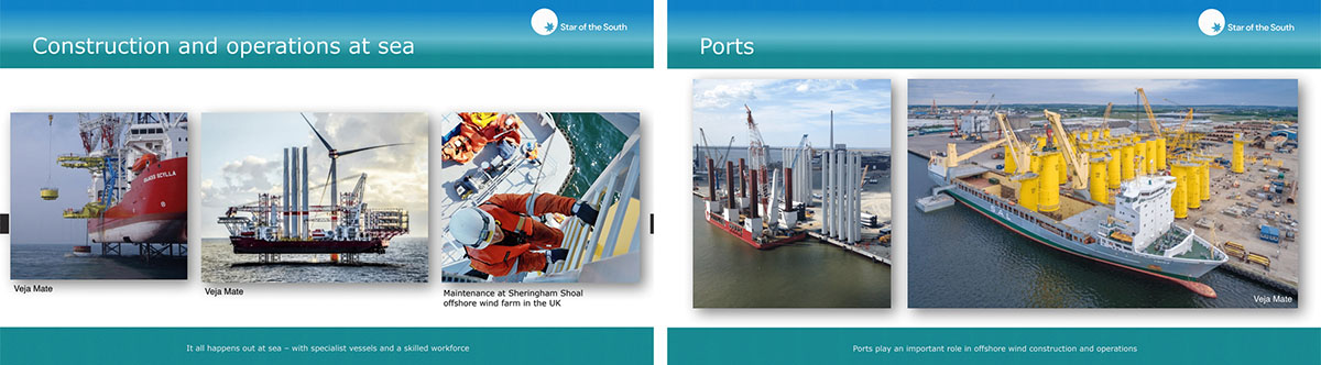 Star of the South - images of similar offshore wind construction and ports requirements
