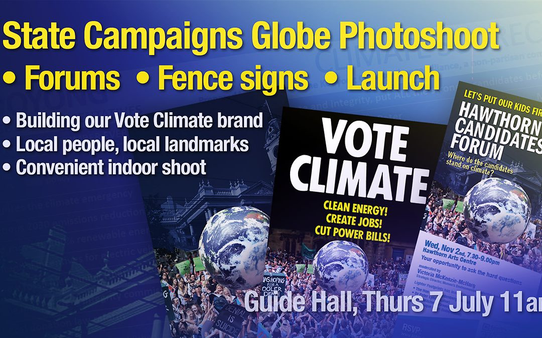State Election Photoshoot – Giant globe – bring the kids!