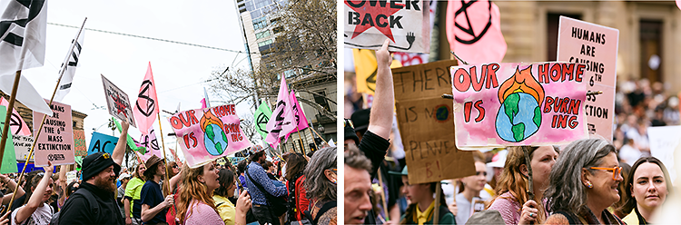 Flags and banners - Melbourne turned out in force for the climate strike