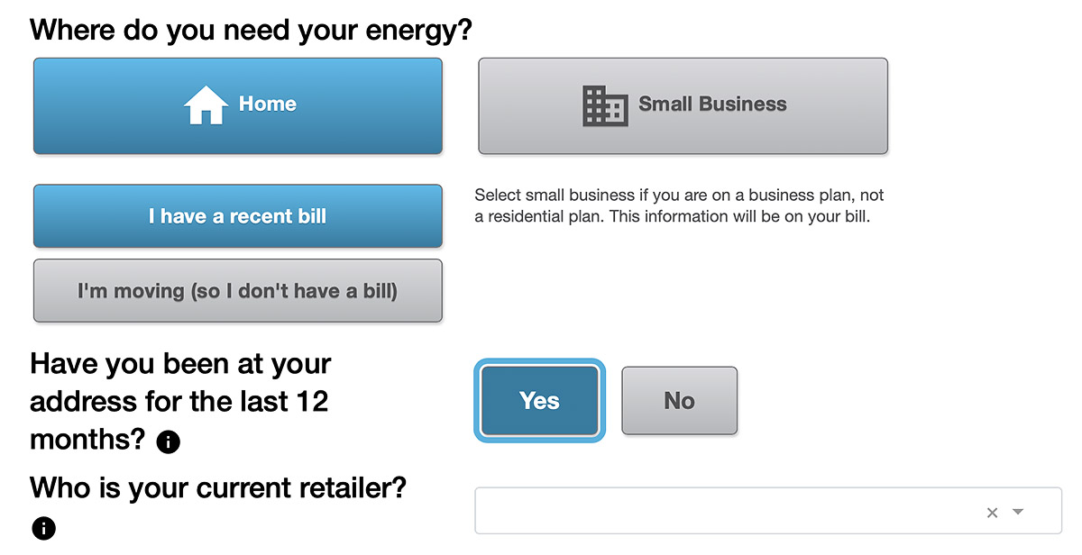 The Victorian Energy Compare website takes you through energy plan and retailer options and will help you make sure you are getting the best deal