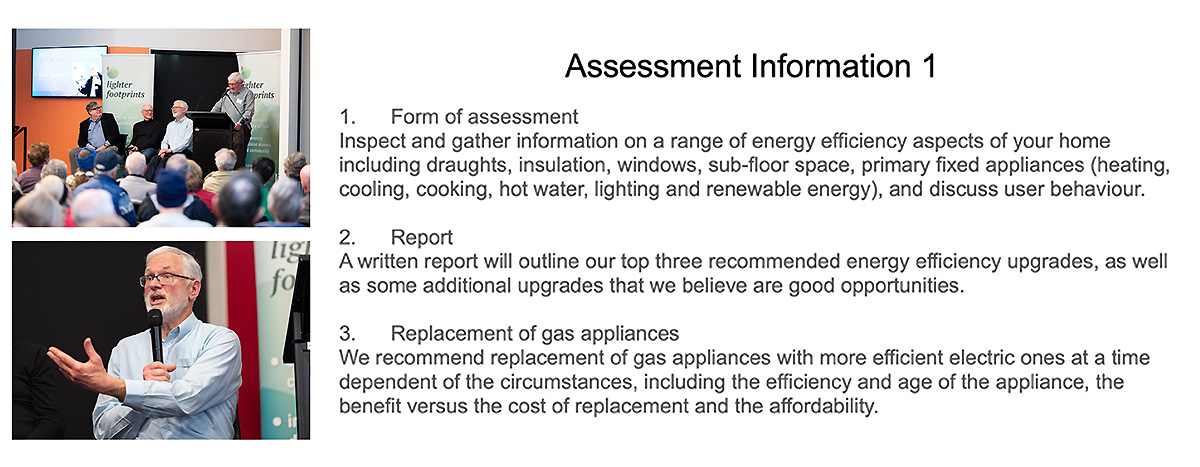 The assessment gives a strong focus to insulation and draught proofing, transitioning off gas, energy efficient appliances and health issues