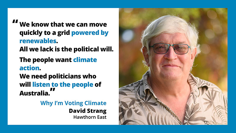Vote Climate Neighbours quote -David Strang