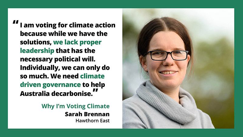 Vote Climate Neighbours quote -Sarah Brennan