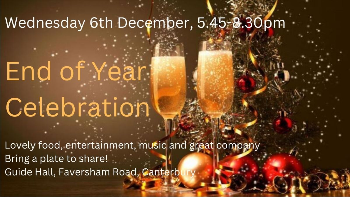 End of Year Celebration Wednesday 6th December, 5.45-8.30pm